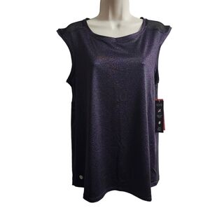 TEMA Purple Animal Print Work Out Tank Size M NWT
